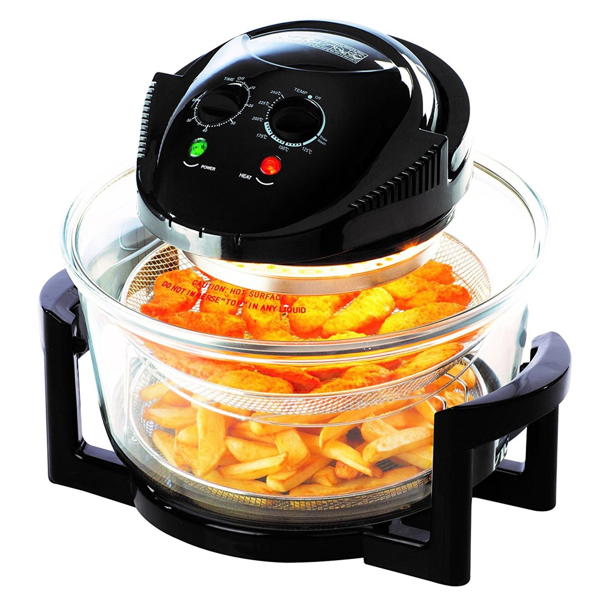 (F45) 12L Litre Black Portable Halogen Convection Oven Cooker 1400W Cook Food 60% Quicker Than...
