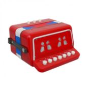 (G72) 7 Keys 2 Bass Children's Red Toy Accordion Musical Instrument Heavy Duty Sprung Buttons ...