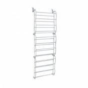 (L4) 12 Tier White Door Hanging Shoe Rack Organiser - Holds 72 Space Saving Design Holds Up To...