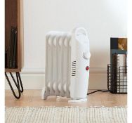 (X34) 1x 6 Fin 800W Oil Filled Radiator - White. Compact yet powerful 800W radiator with 6 oil-fil