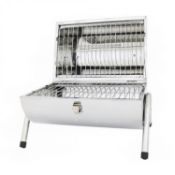 (L7) Portable Stainless Steel Barrel BBQ Charcoal Barbecue Table Top Single Grill with Lid or ...