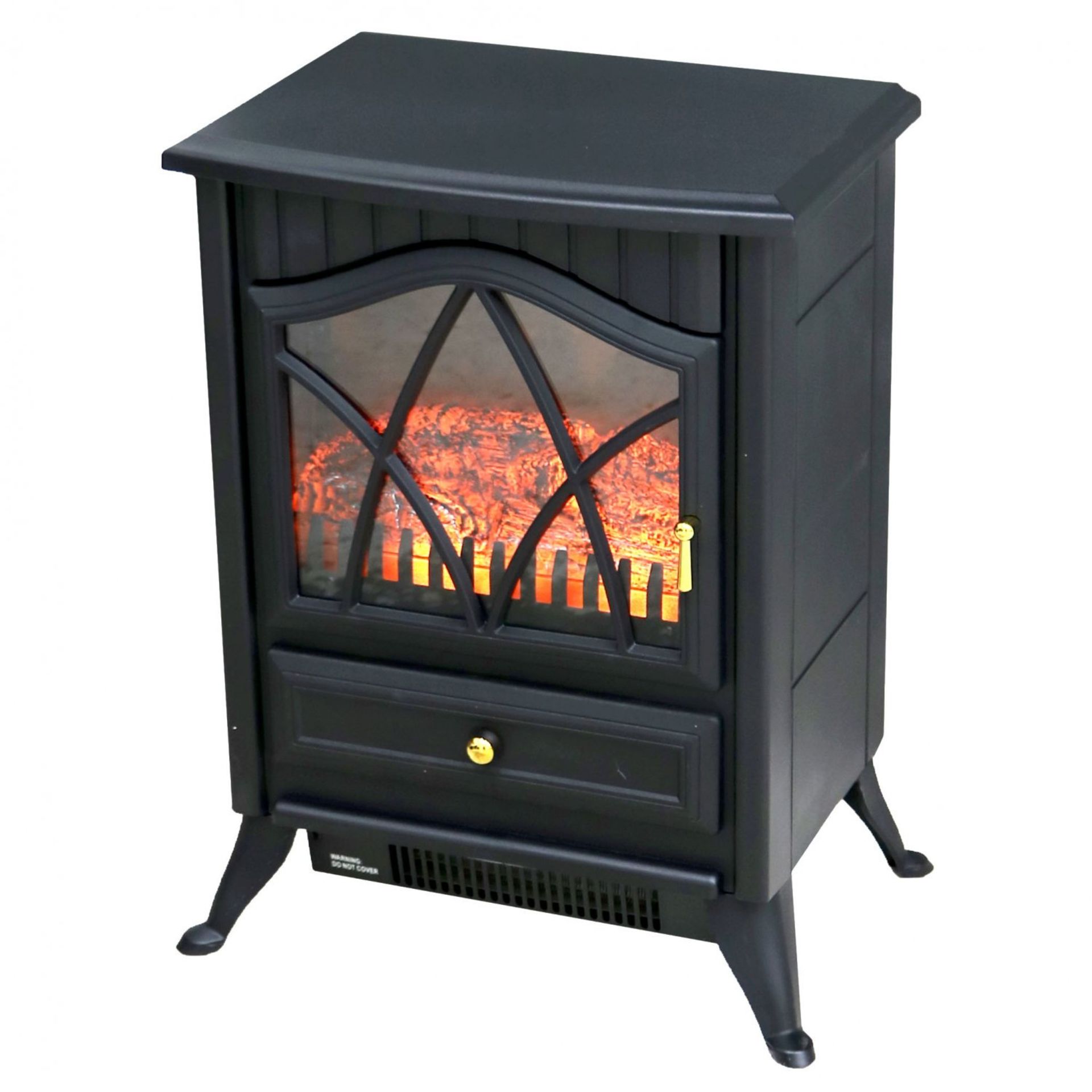 (D10) 1850W Log Burner Flame Effect Electric Fireplace Stove Heater Power: 950W / 1850W - Dime...