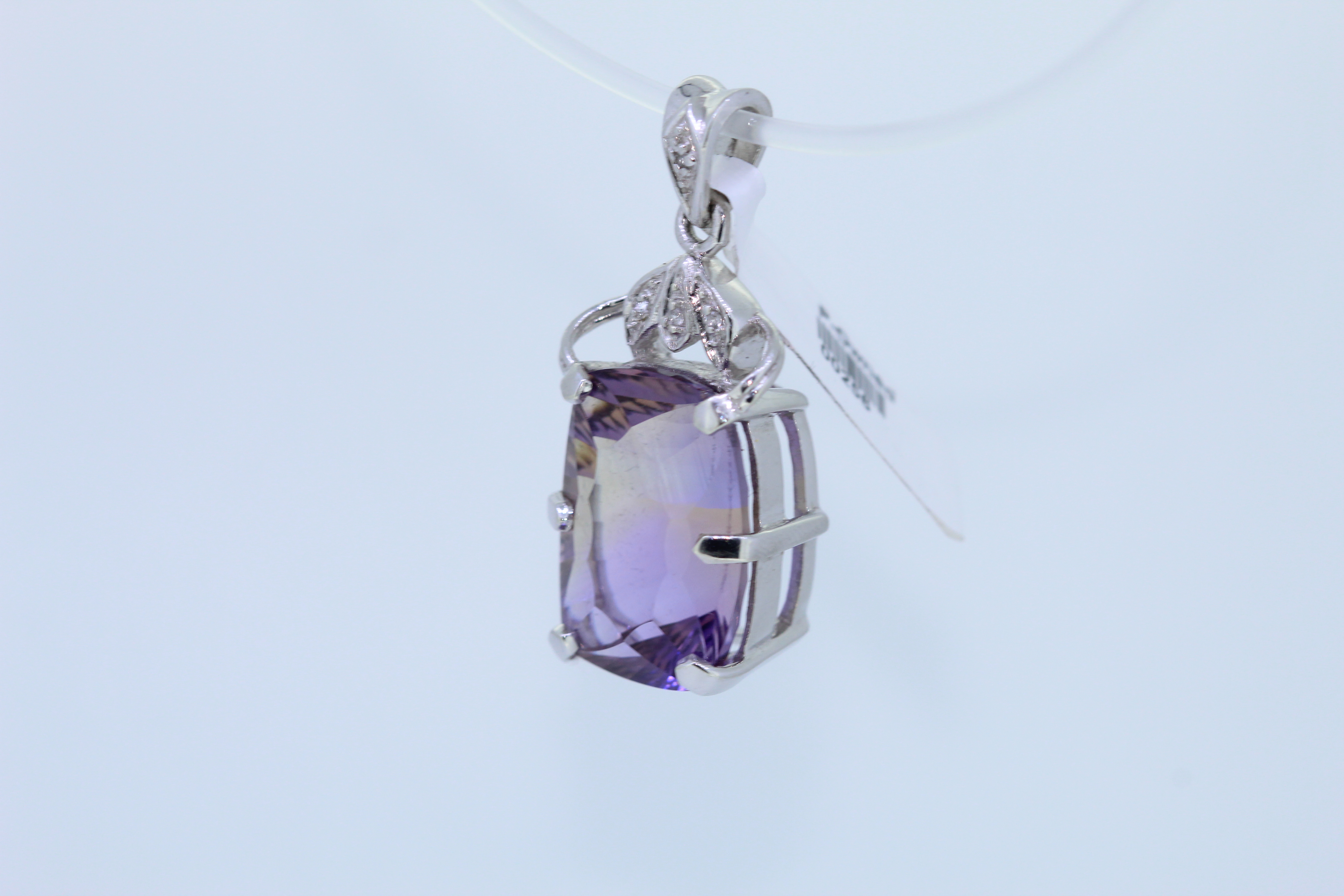 9ct White Gold Mystic Quartz And Diamond Pendant - Image 2 of 5