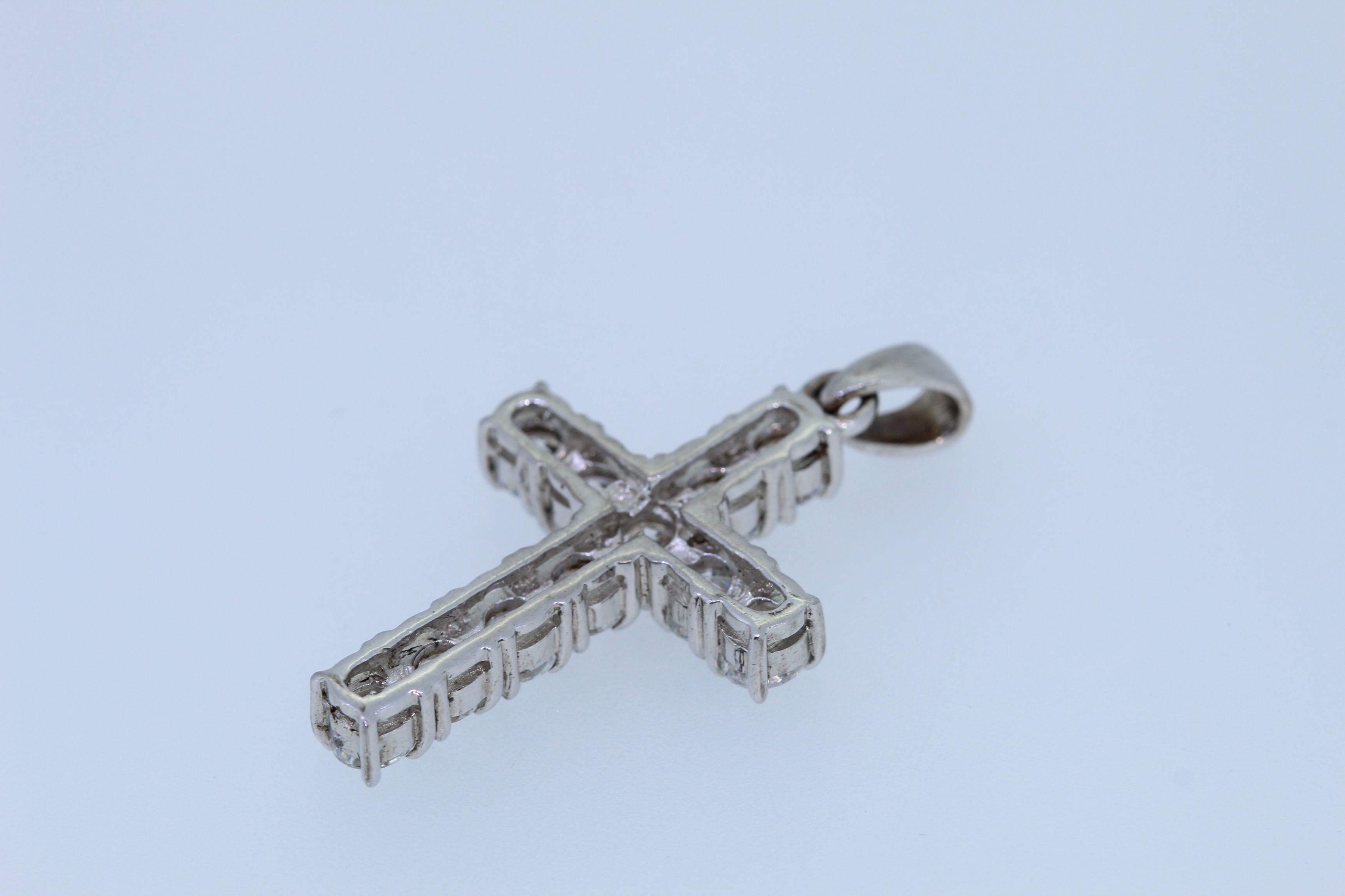 Silver And Cubic Zircons Large Cross Pendant - Image 2 of 3