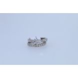 9ct White Gold Duo Bridal Diamond Set Rings