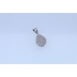 9ct Hallmark White Gold Diamond Cluster Pendant