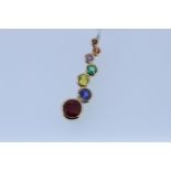 9ct Hallmark Multi Gemstone Set Pendant