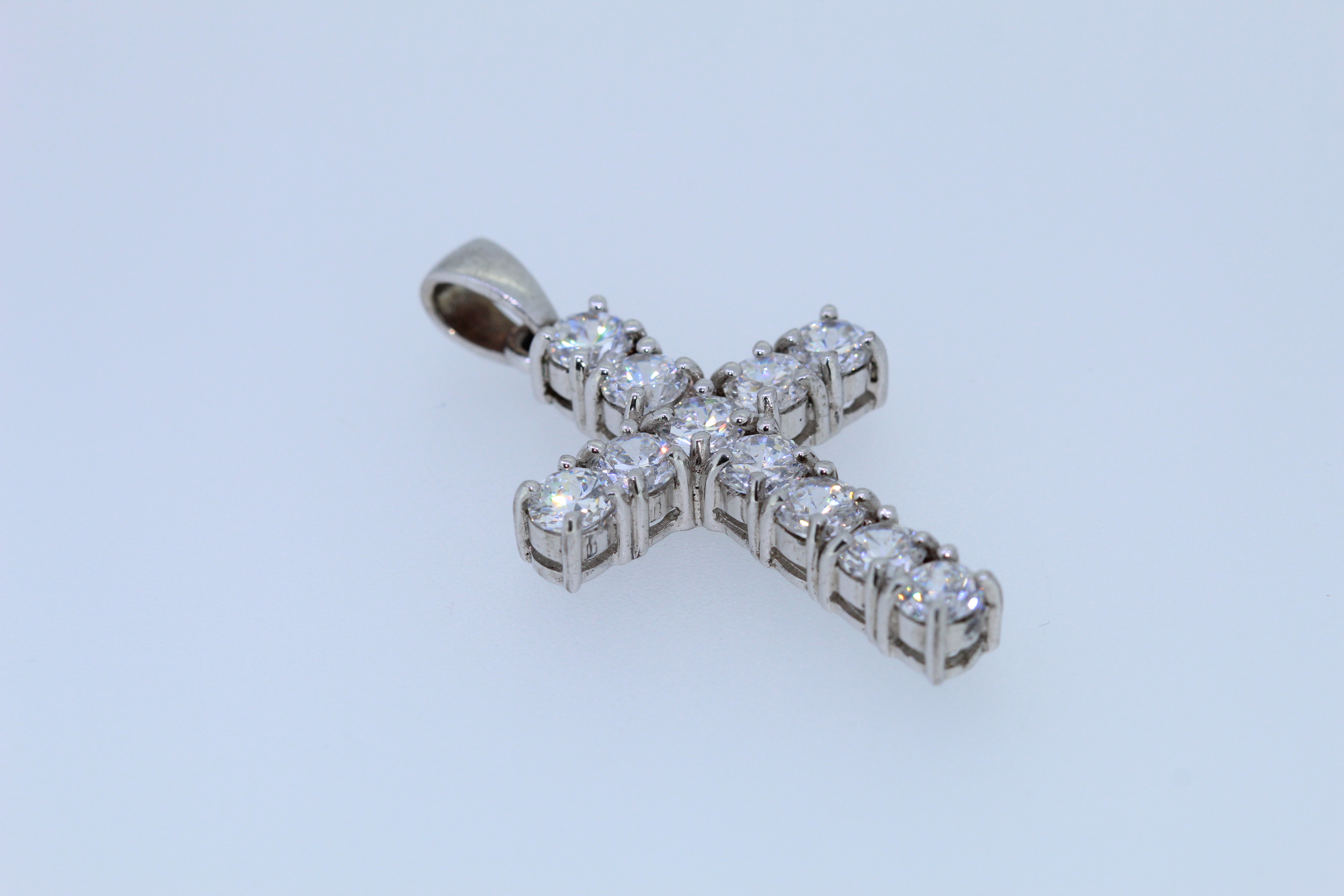 Silver And Cubic Zircons Large Cross Pendant - Image 3 of 3