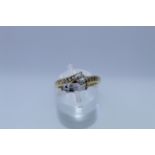 18k Yellow Gold Princess Cut Diamond Ring