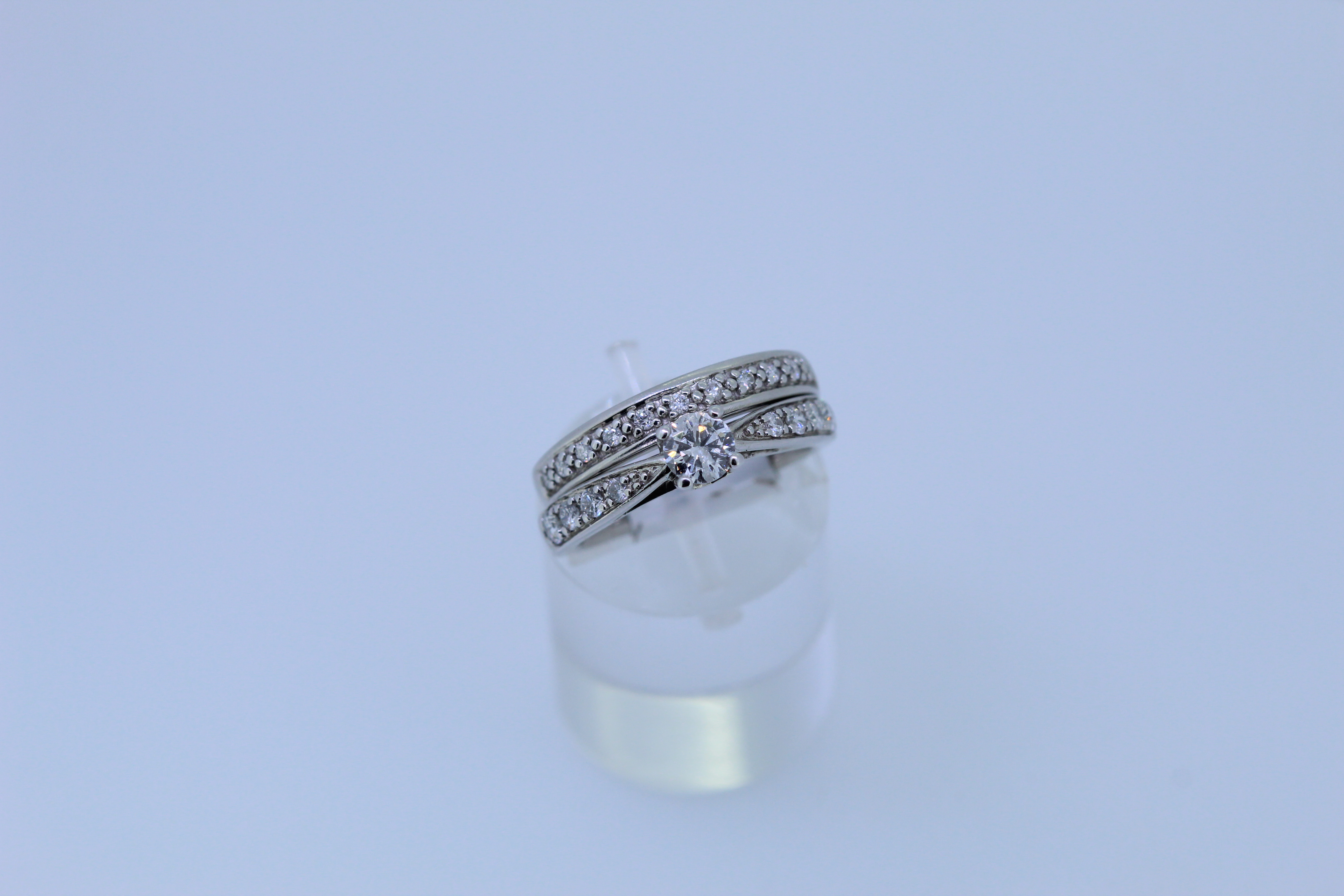 9ct White Gold Duo Bridal Diamond Set Rings - Image 2 of 4