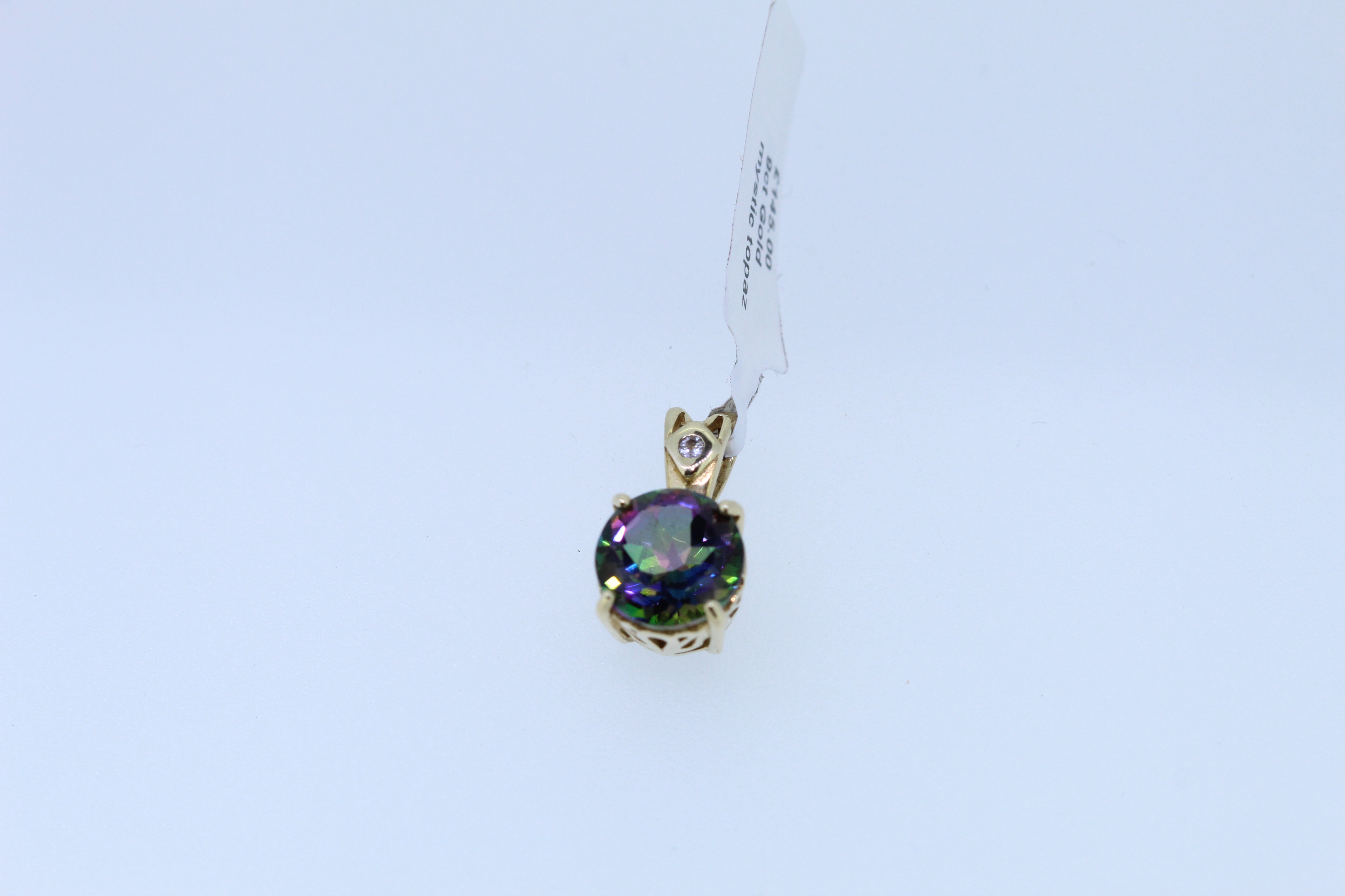 9ct Yellow Gold Mystic Topaz And Diamond Pendant - Image 3 of 5