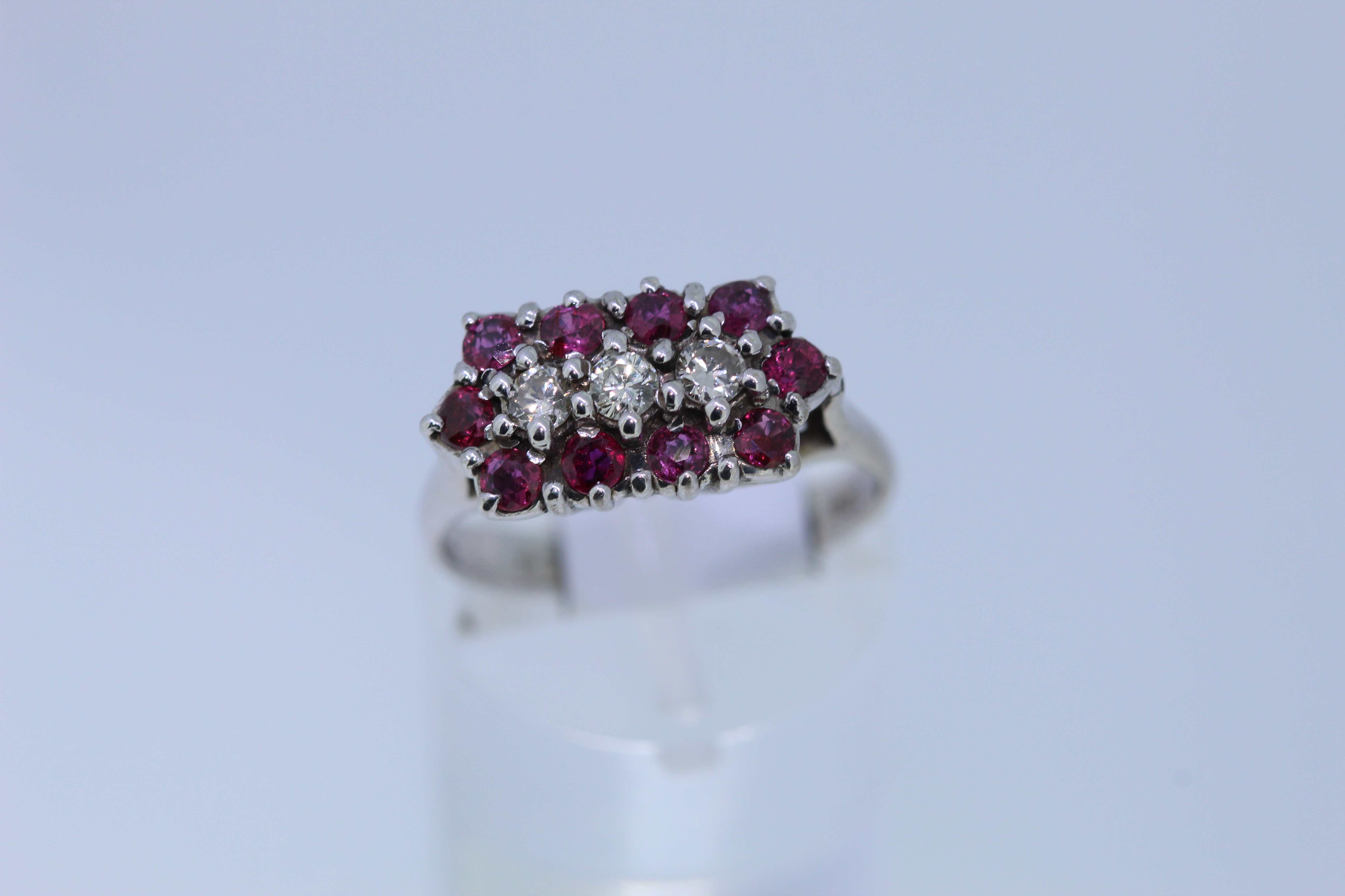 18ct White Gold Ruby And Diamond Ring