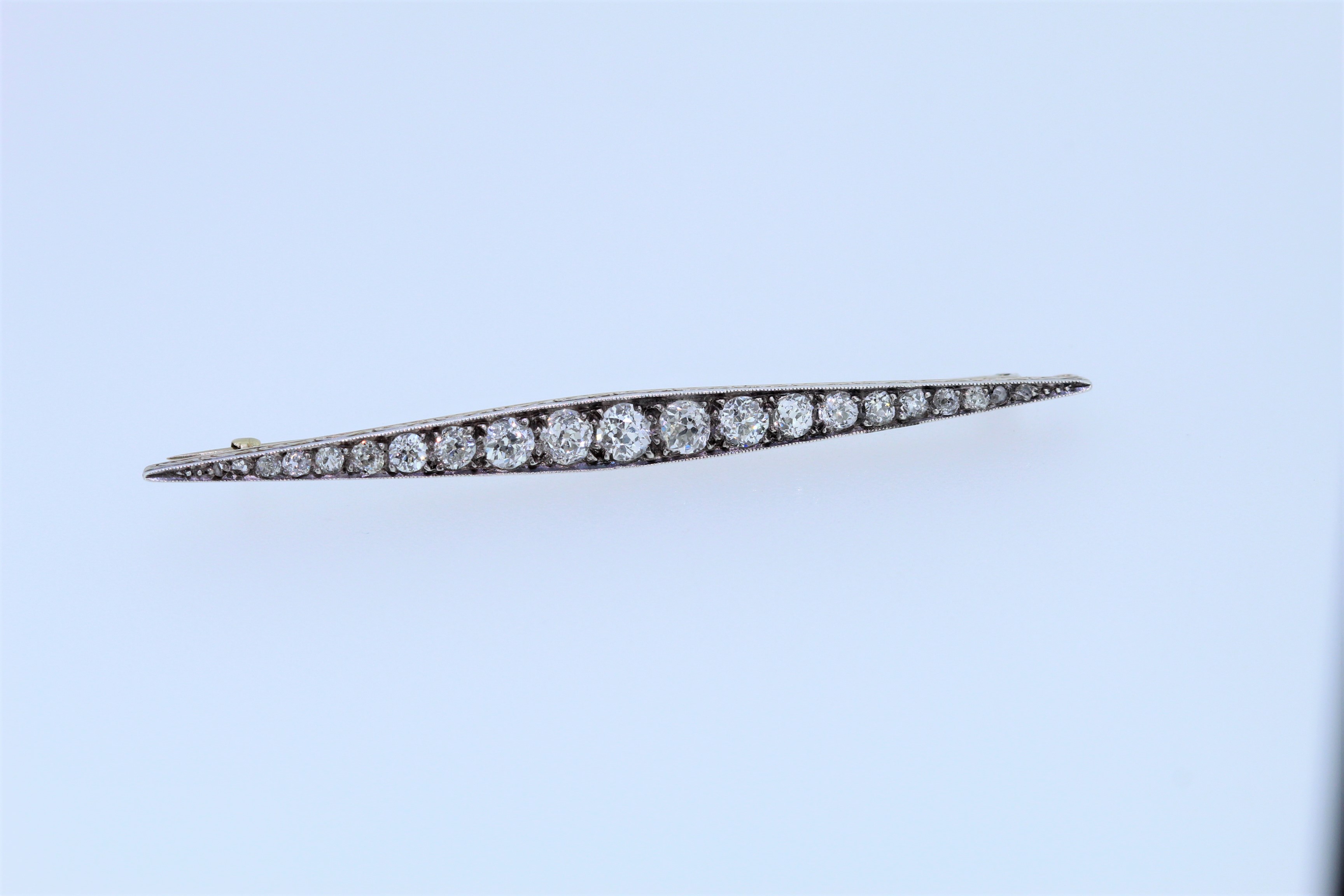 Antique Vikorian Bar Broach Diamond Set