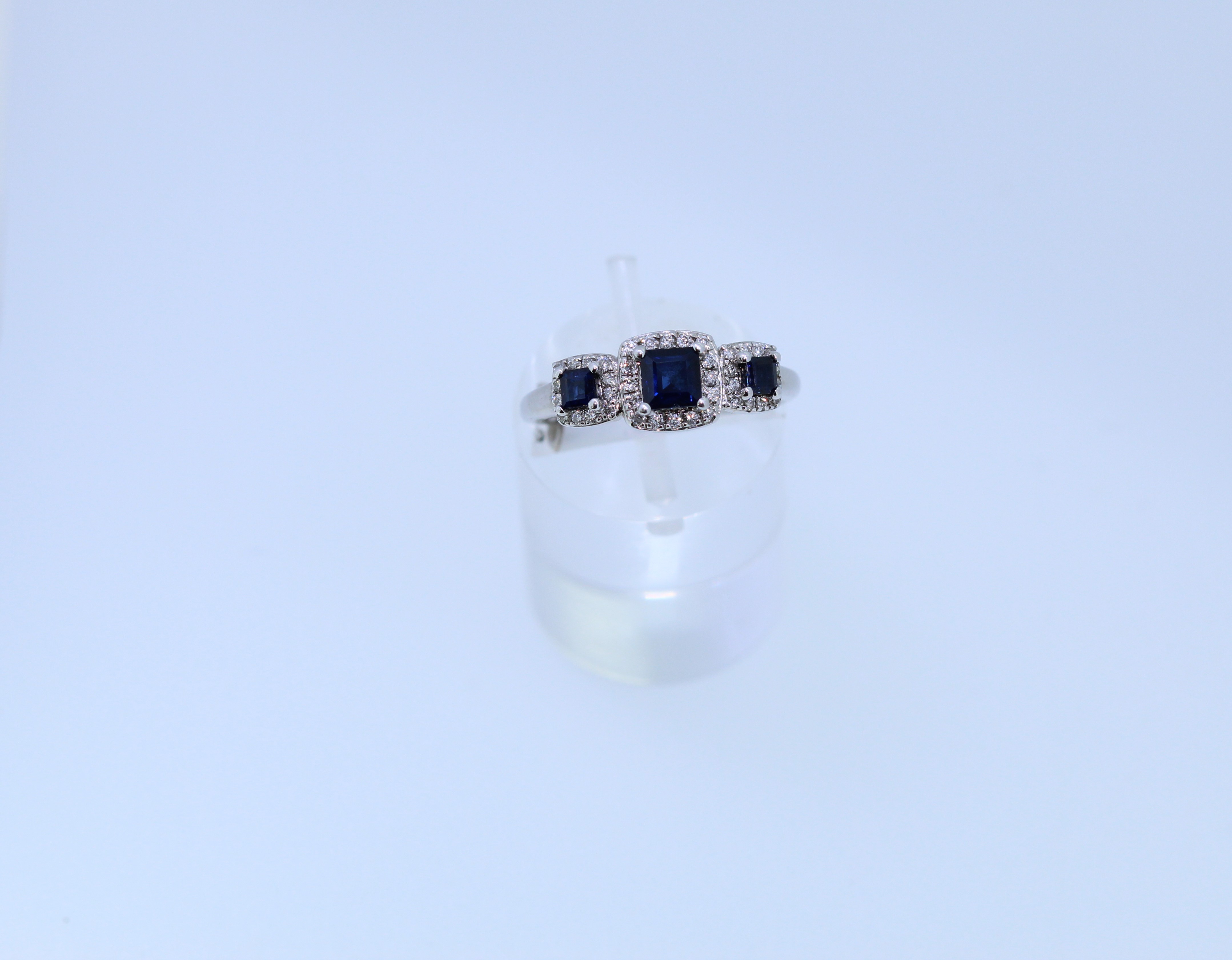 9ct White Gold Sapphire And Diamond Ring