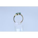 9ct Yellow Gold Emerald And Diamond Ring