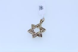9ct Hallmark Yellow Gold Diamond Set Star Of David