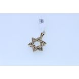 9ct Hallmark Yellow Gold Diamond Set Star Of David