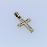 9k Yellow Gold Diamond Set Cross