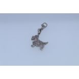 9k White Gold Diamond Set Scotty Dog Charm Pendant