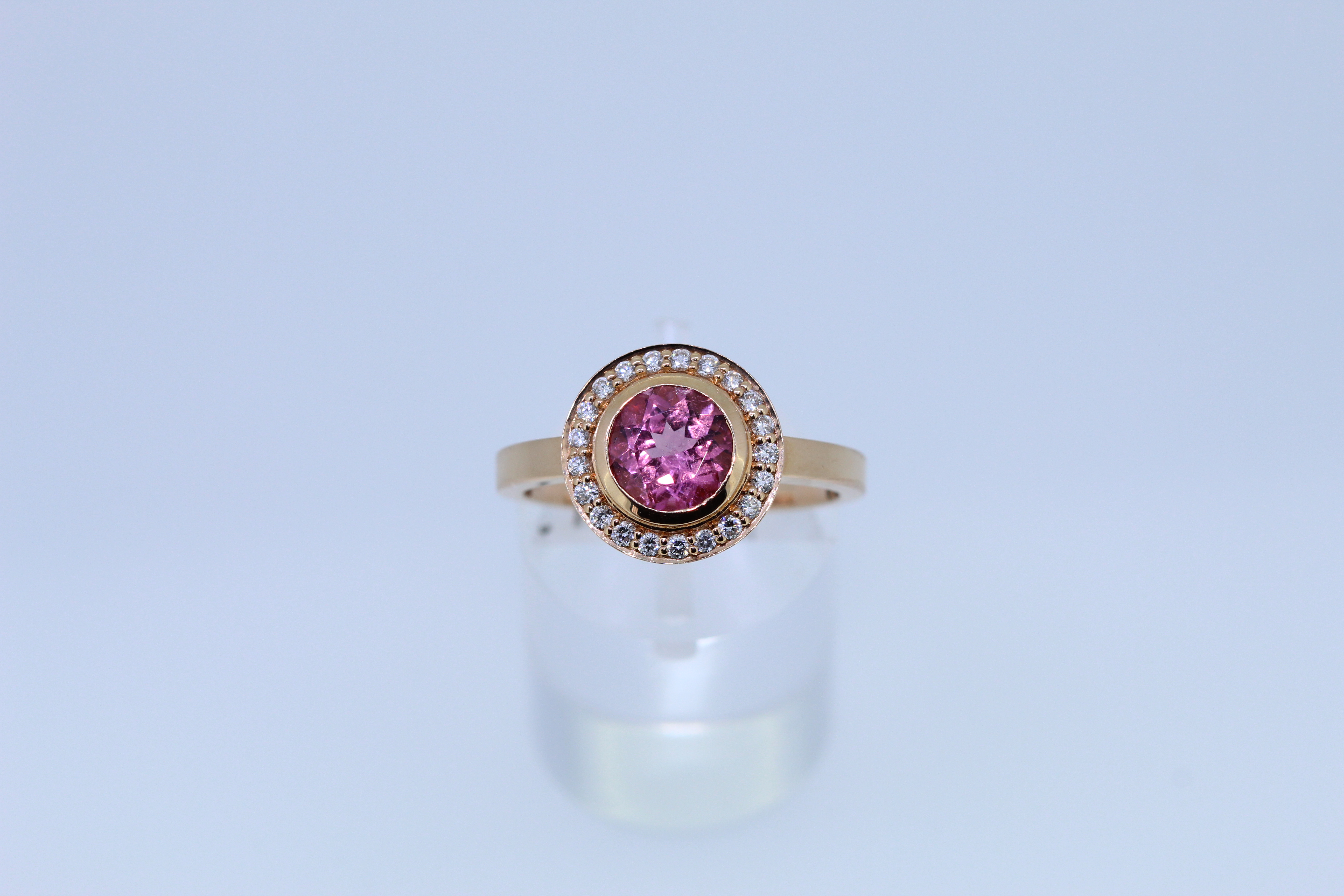 18ct Rose Gold Tourmaline And Diamond Ring