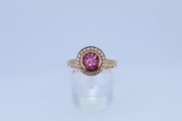 18ct Rose Gold Tourmaline And Diamond Ring