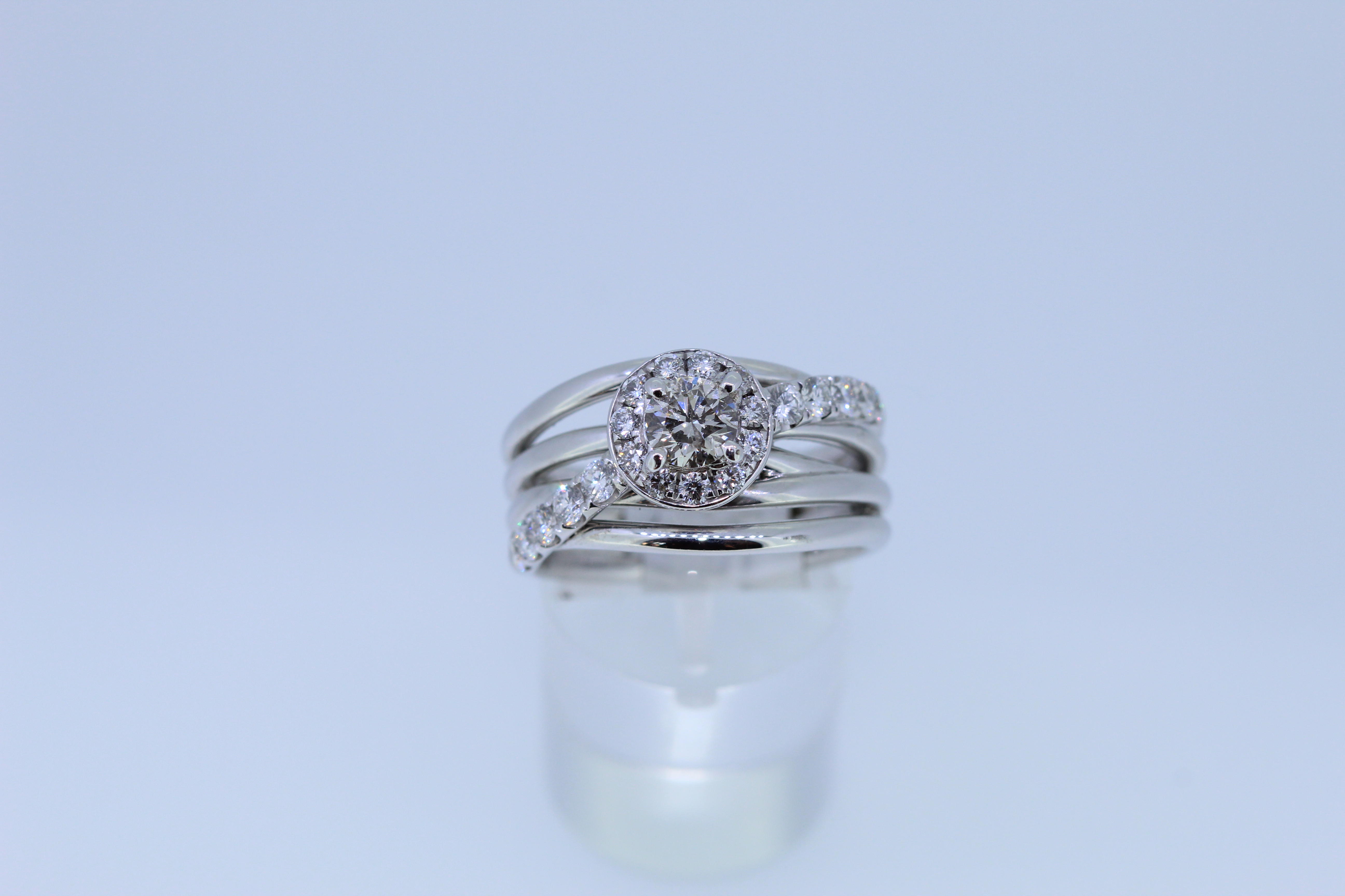 18ct White Gold Diamond Set Heavy Band