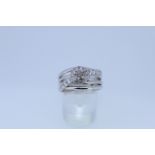 18ct White Gold Diamond Set Heavy Band