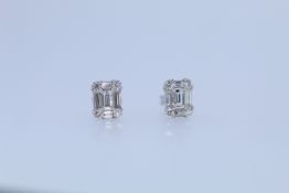 18ct White Gold Diamond Set Stud Earrings