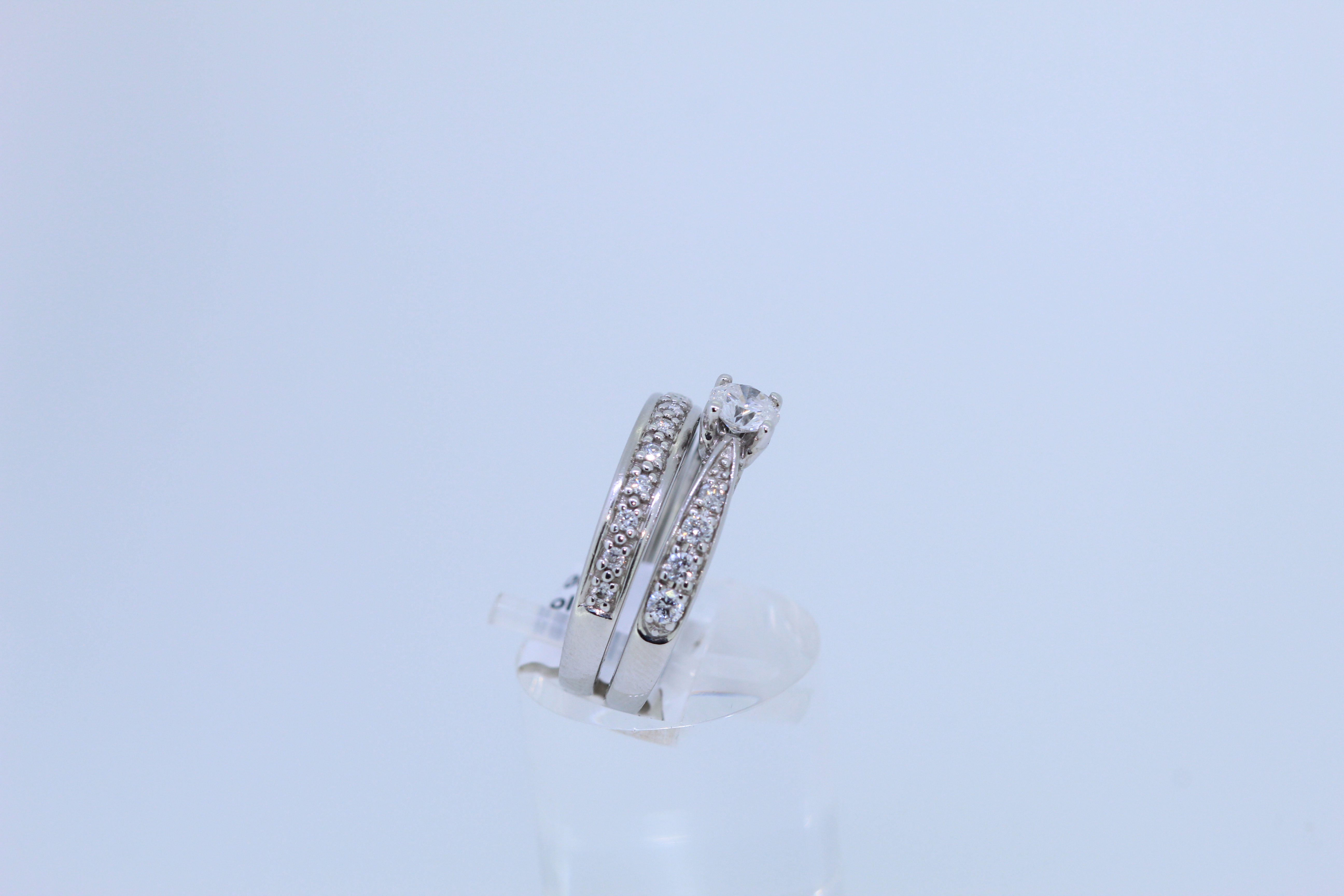 9ct White Gold Duo Bridal Diamond Set Rings - Image 4 of 4