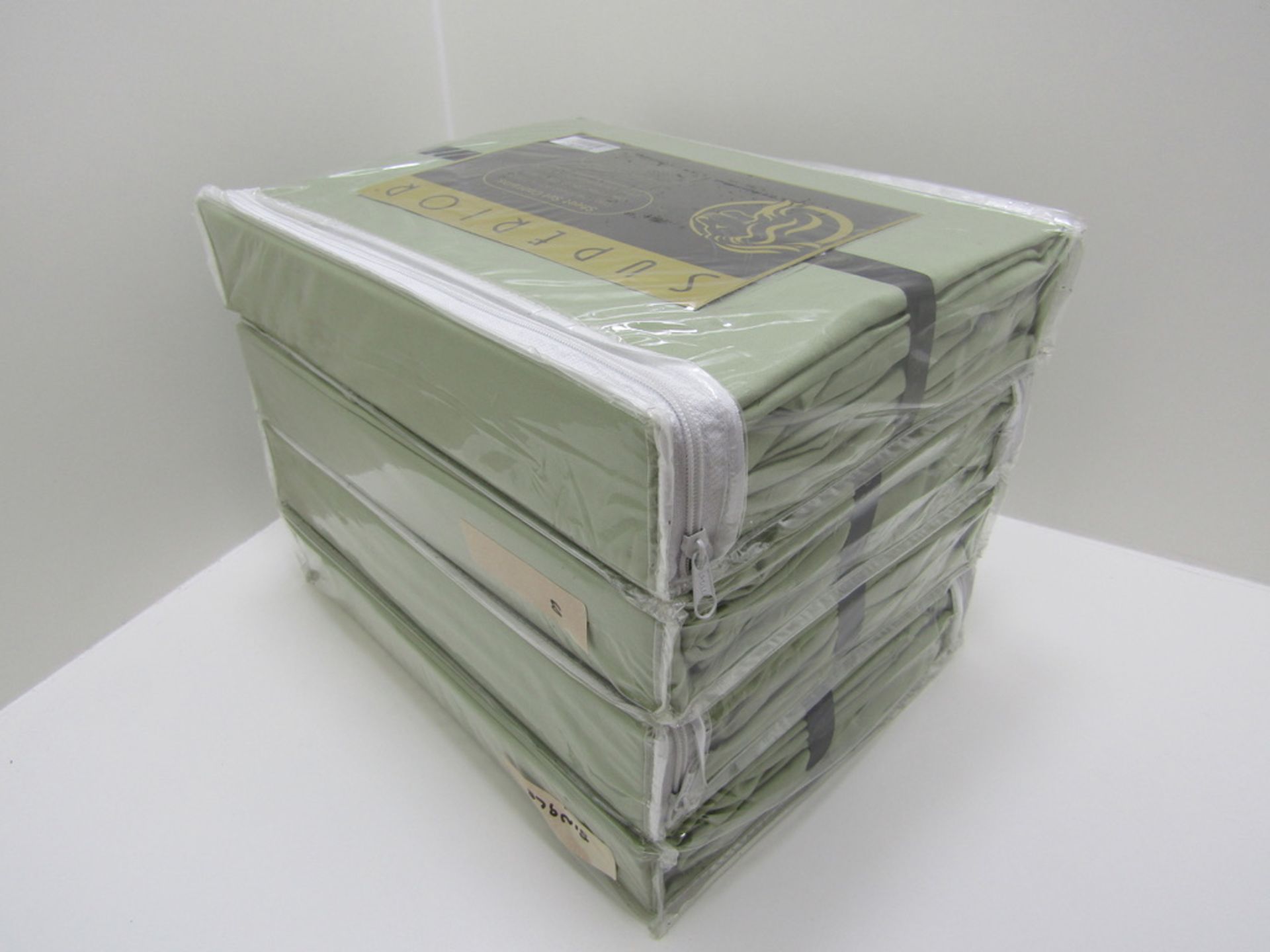 4 x Single Bed Sheet Set. Sage. - Image 2 of 4