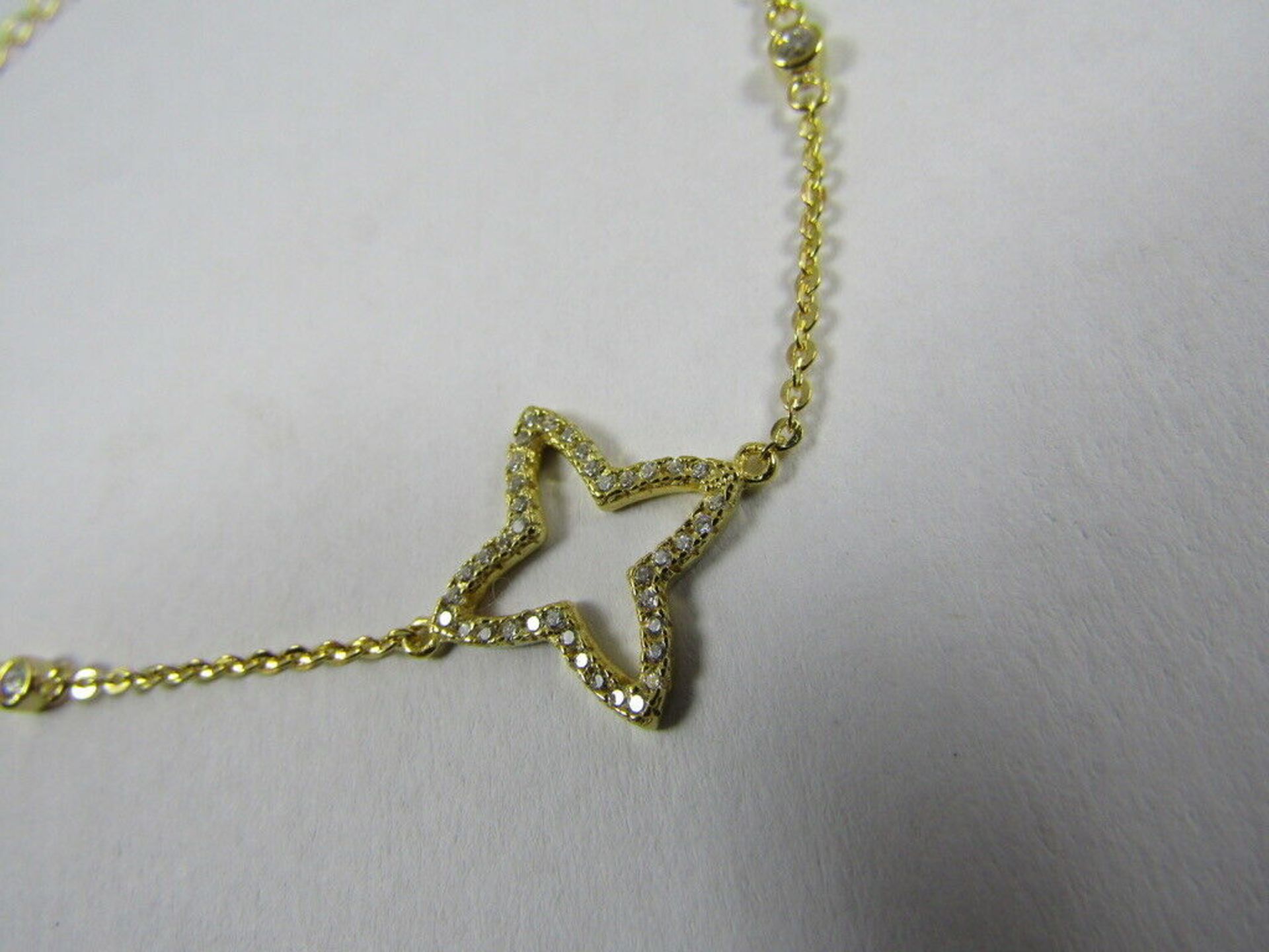 10 x ANKLE BRACELET. STAR WITH CLEAR STONES. - Bild 2 aus 4