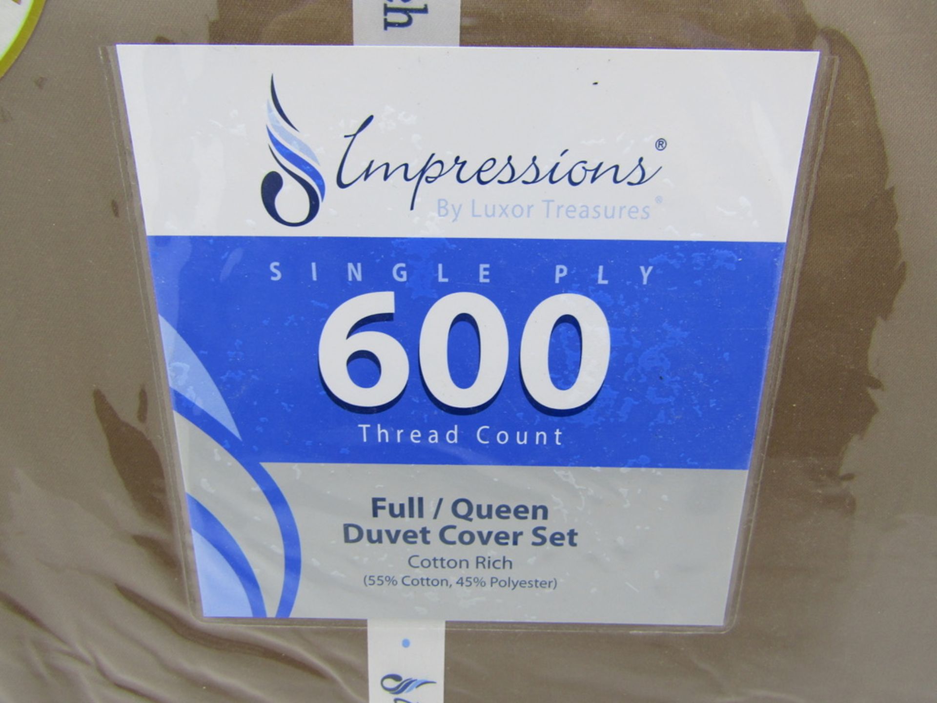 2 x Duvet Cover Sets. King size. Taupe solid. - Image 2 of 3