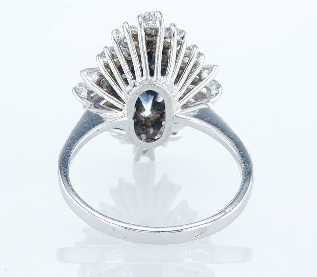 14 kt. White gold - Ring - 2.14 ct Sapphire - Diamonds - Image 5 of 6