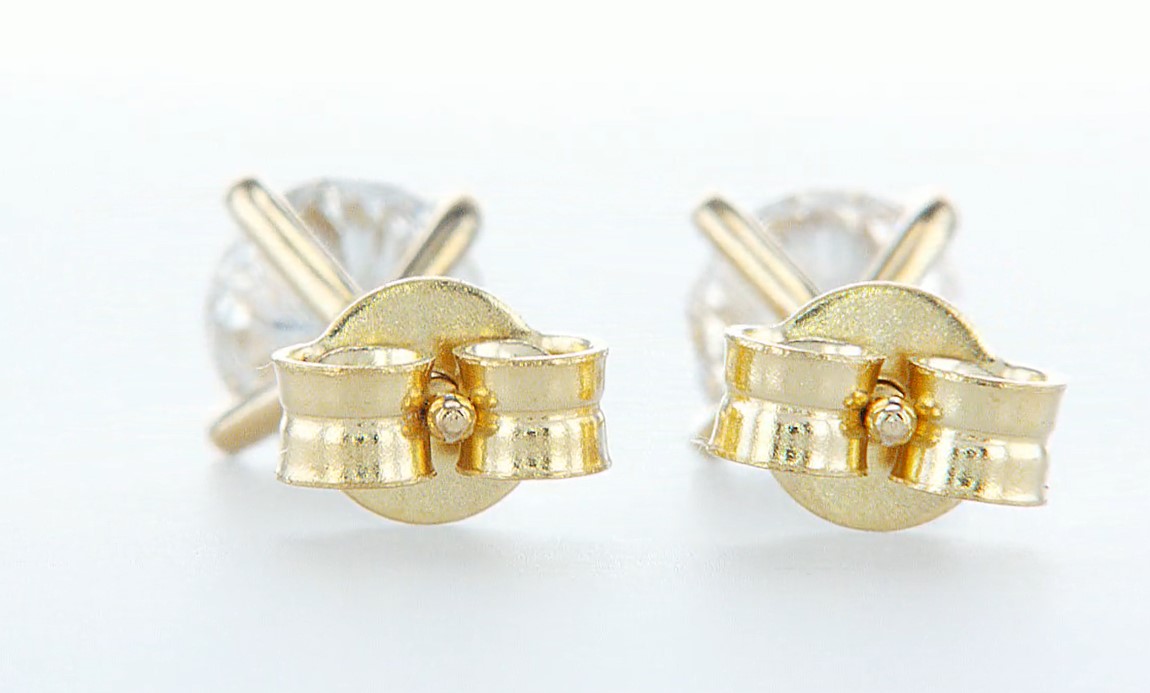 14 kt. Yellow gold - Earrings - 1.04 ct Diamond - Diamonds - Image 5 of 7