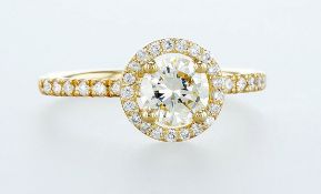 14 kt. Yellow gold - Ring - 1.07 ct Diamond - Diamonds