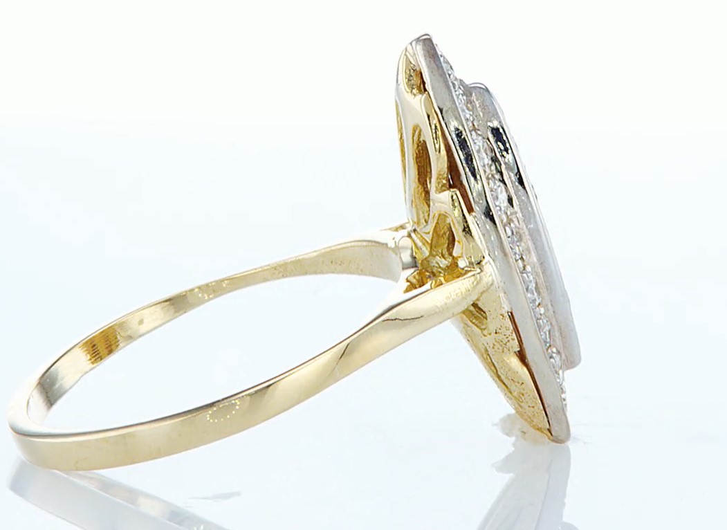 14 kt. Yellow gold - Ring - 0.46 ct Diamond - Diamonds - Image 6 of 7