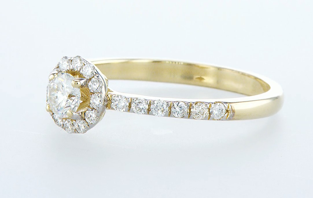 14 kt. Yellow gold - Ring - 0.61 ct Diamond - Diamonds - Image 3 of 6