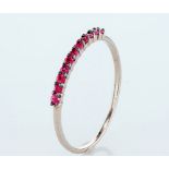 14 kt. Pink gold - Ring - 0.23 ct Ruby - Diamonds