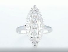 14 kt. White gold - Ring - 0.96 ct Diamond - Diamonds