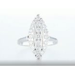 14 kt. White gold - Ring - 0.96 ct Diamond - Diamonds