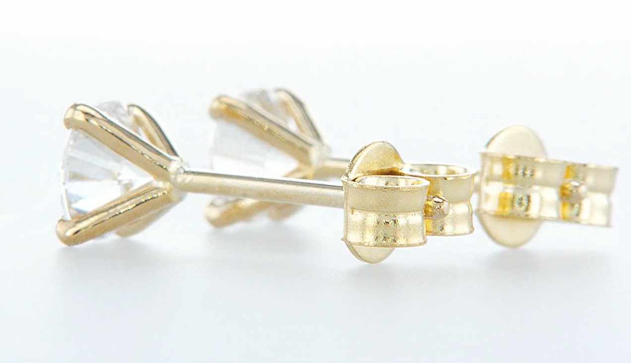 14 kt. Yellow gold - Earrings - 1.04 ct Diamond - Diamonds - Image 4 of 7
