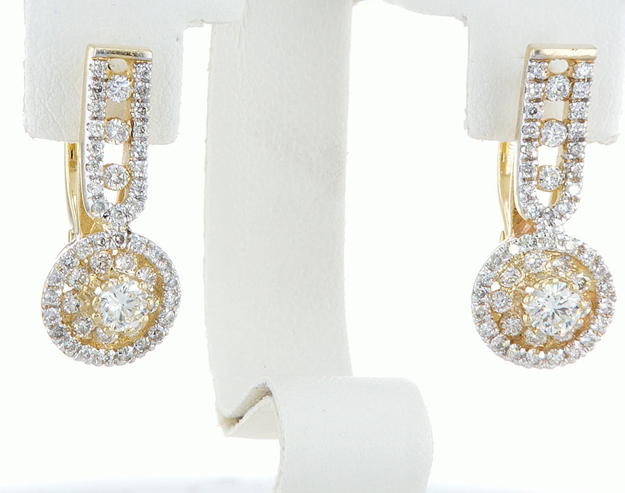 14 kt. White gold - Earrings - 1.46 ct Diamond - Diamonds - Image 6 of 6