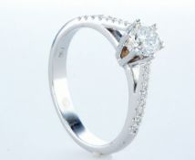 18 kt. White gold - Ring - 0.62 ct Diamond - Diamonds