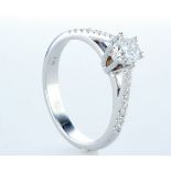 18 kt. White gold - Ring - 0.62 ct Diamond - Diamonds