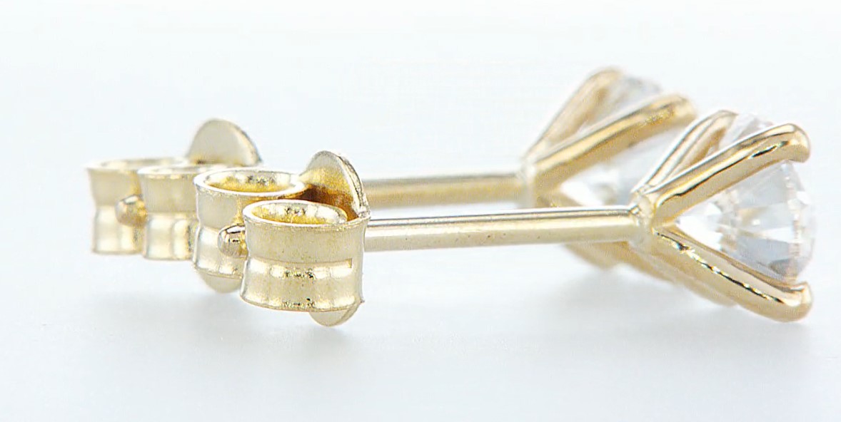 14 kt. Yellow gold - Earrings - 1.04 ct Diamond - Diamonds - Image 6 of 7