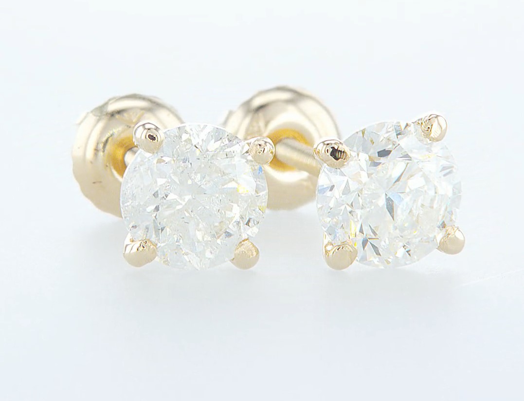 14 kt. Yellow gold - Earrings - 2.00 ct Diamond - Diamonds