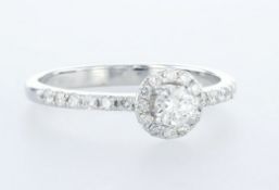 14 kt. White gold - Ring - 0.26 ct Diamond - Diamonds