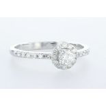 14 kt. White gold - Ring - 0.26 ct Diamond - Diamonds