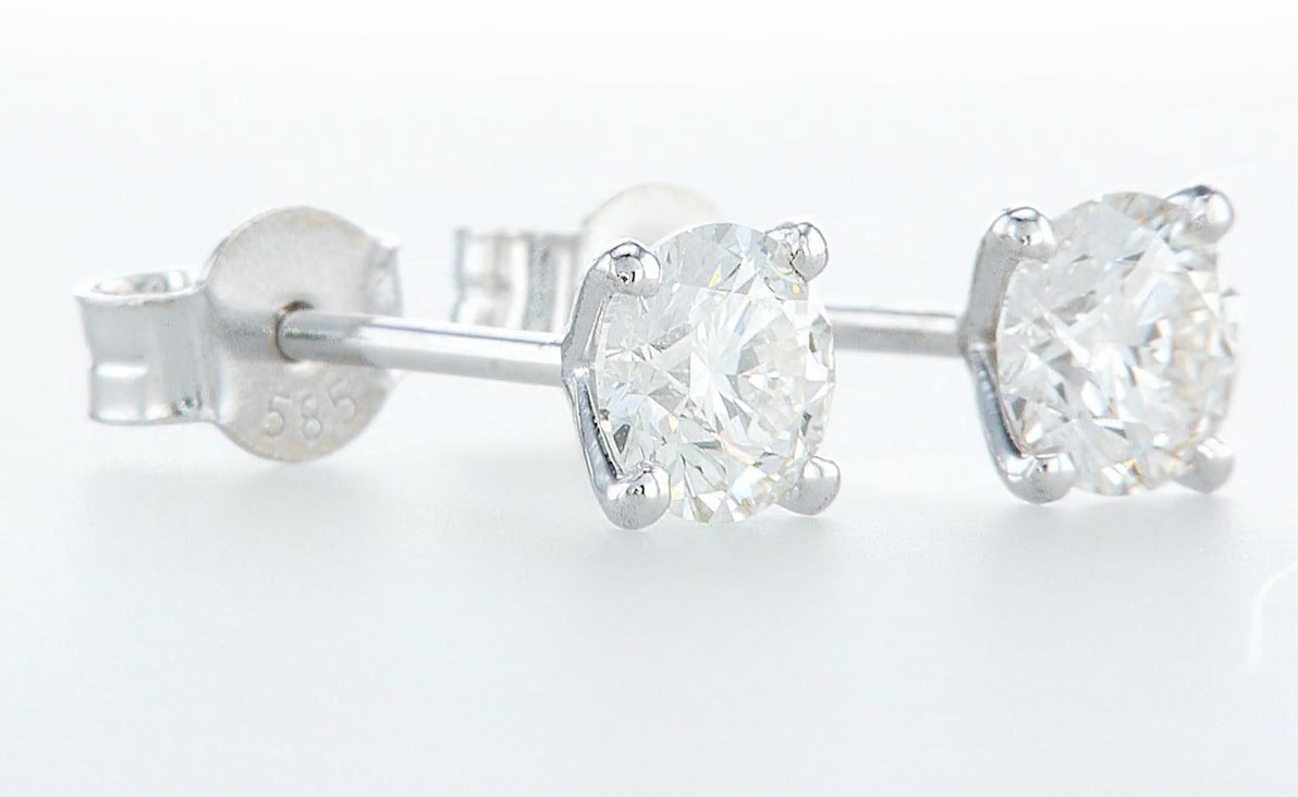 14 kt. White gold - Earrings - 1.21 ct Diamond - Diamonds - Image 7 of 7