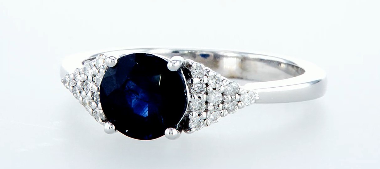 14 kt. White gold - Ring - 1.92 ct Sapphire - Diamonds - Image 3 of 6